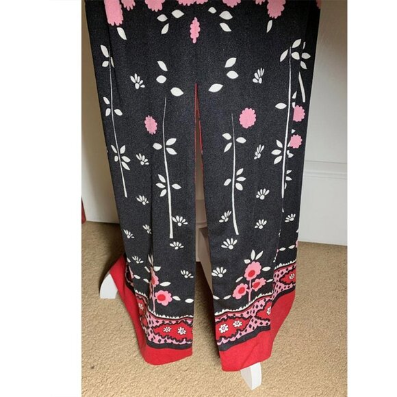 VINTAGE 1970's SAKS FIFTH AVENUE Iris Apfel Style Floral Pop Art Maxi Dress - Picture 6 of 7